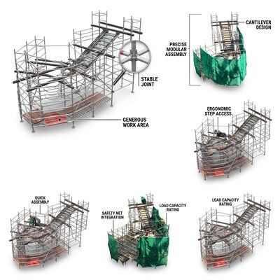 İyi bir fiyat. Cantilever Extension Aluminium Scaffold Tower 1.5m Extended Reach Platform Over-Obstruction Access System EN1004 CE Uygulamaları çevrimiçi